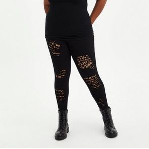 Torrid black and cheetah leggings